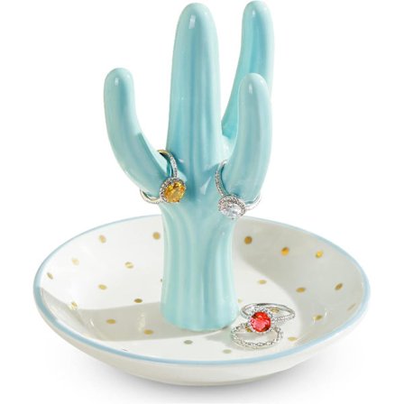 Aloe-sormusteline, kaktus-sormusastia, koruteline korvakoruille kaulakorujen järjestäjä B