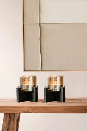 Zelected by Houze - Ljusstake Malone svart 2-pack - Svart - Ljusstakar & lyktor - Från Homeroom