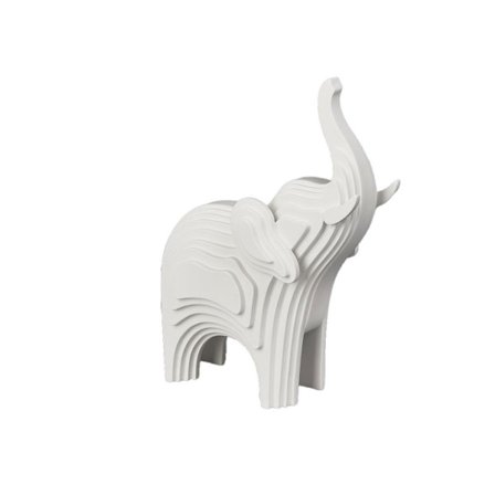 Elefantfigur i resin, råhvid, 19x10,2x25 cm