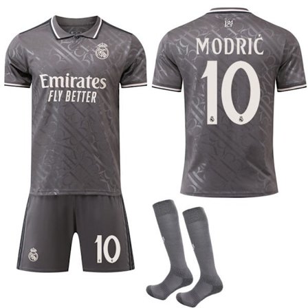 2024-2025 Real Madrid udebanetrøje grå fodboldtrøje med sokker til børn og voksne