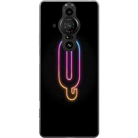 Kompatibel Mobilcover til Sony Sony Xperia Pro-I Minimalistisk neonbogstav Q i lyse farver mod mørk baggrund