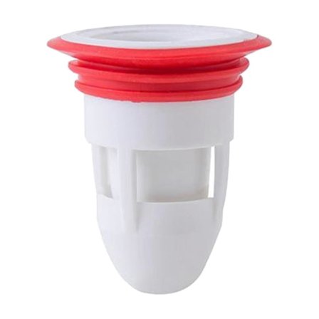 Gulvafløb til brusekabine med tilbageløbsventil, afløbsventil, kloakkerneindsats