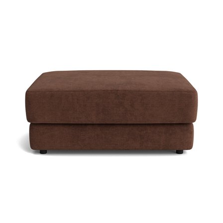 Sevilla Pouf Hocker in Capri Braun, moderner Polsterhocker mit Cord-Optik und Nozag-Federung, bequemer Sitzhocker für Wohnzimmer, 43cm Höhe