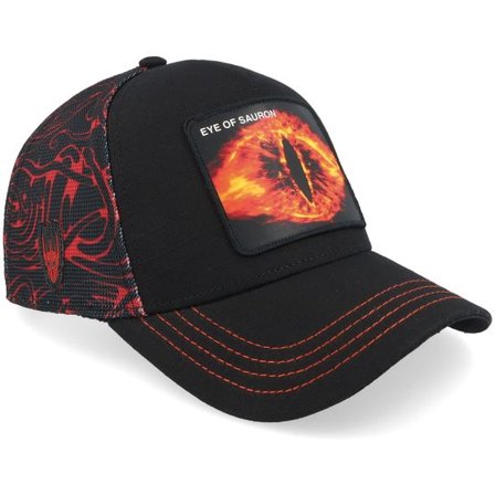 Capslab - Svart trucker Keps - Lord Of The Rings Eye Of Sauron Black A-Frame Trucker @ Hatstore