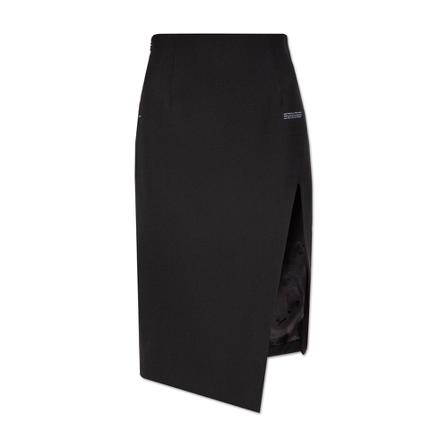 Off White Asymmetric Nederdel Sort, Dame