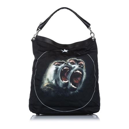 Givenchy Pre-owned, Monkey Brothers Nylon Satchel Zwart, Dames, Maat:ONE Size