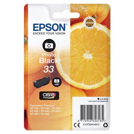 EPSON Bläckpatron 33, C13T33414012, Orange, Claria Premium, fotosvart, singelförpackning - Lyreco - Toner och bläck - Bläckpatroner - Bläckpatroner 