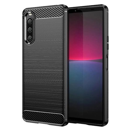 Børstet tekstur karbonfiber TPU-telefondeksel for Sony Xperia 10 V