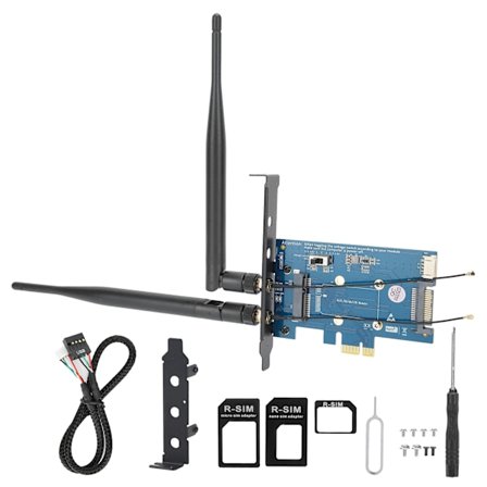 Trådløs Dual Band Adapter med SIM-kortspor Mini PCI-E til PCI-E 1X nettverksutstyr