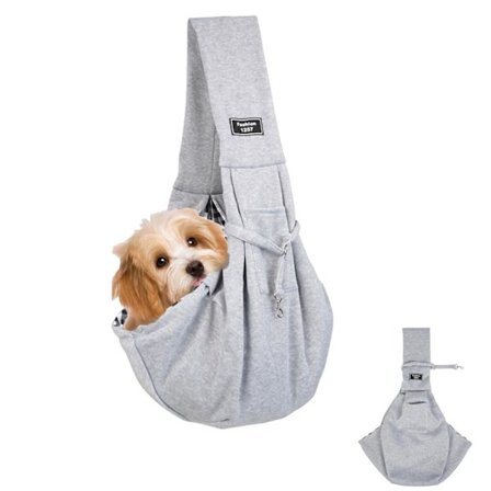 Husdjursbärväska, Valp Rese Sling Bag, Utomhusaktiviteter för Husdjur (Grå)