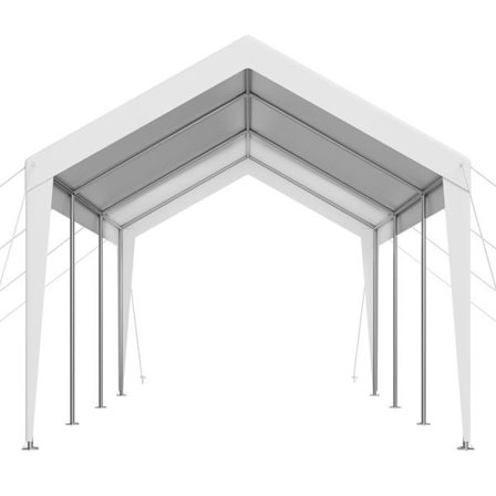 Bilgarage-Duoku-3,05 x 6,09 m-Robust Stålstruktur-Udendørs Garage Modstandsdygtig over for UV og Vand-Hvid