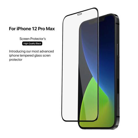 Skärmskydd Iphone 12 Pro Max - 3d Härdat Glas Svart (miljö) Svart