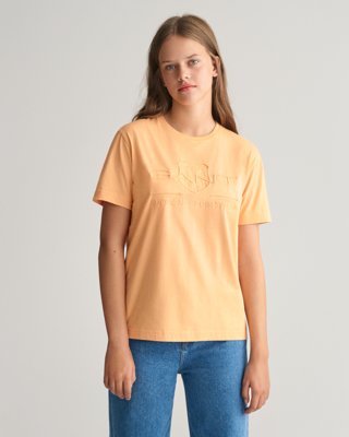 GANT - Teens Tonal Shield T-Skjorte coral apricot