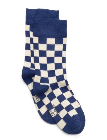 Minipop Bamboo Check Socks & Tights Socks Blue Minipop