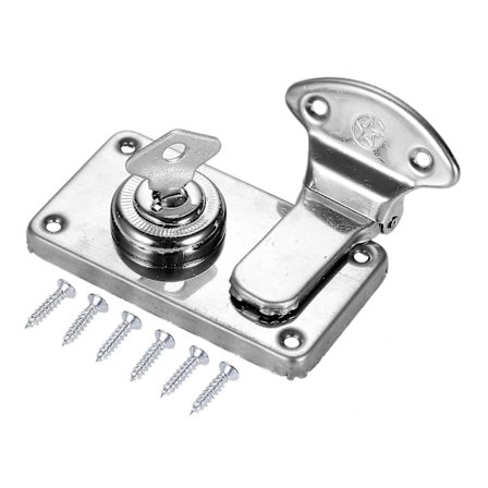 Vintage Trelås i Tre, Kiste, Gaveeske, Kuffert, Veske, Spennen, Knepplåsespenne, Haspe, Lås, Beslag med Skruer