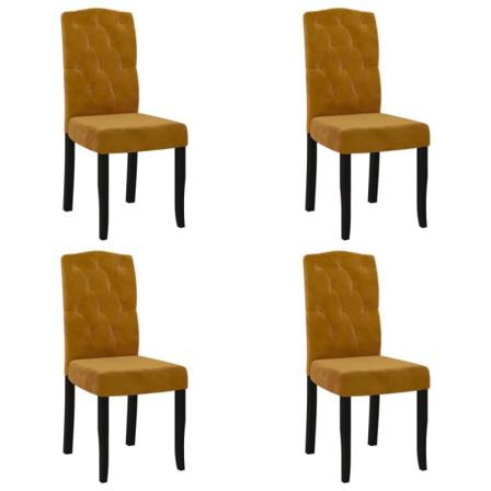 Vidaxl Matstolar 4 St Brun Sammet Brun