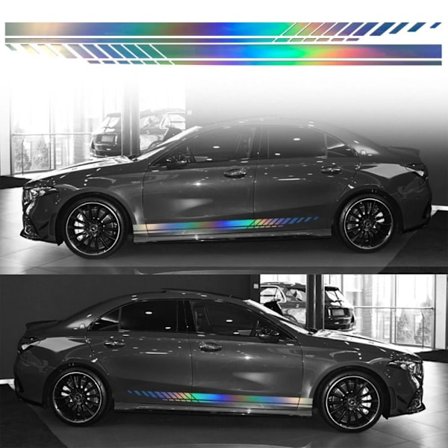 1Pari autotarra Auto Side Stripe RAINBOW