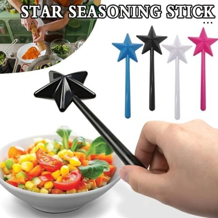 Søt Magic Star Salt- og Pepper Shaker Wand - påfyllbar 3-hull krydderdispenser for hjem, kjøkken og restaurant Rød