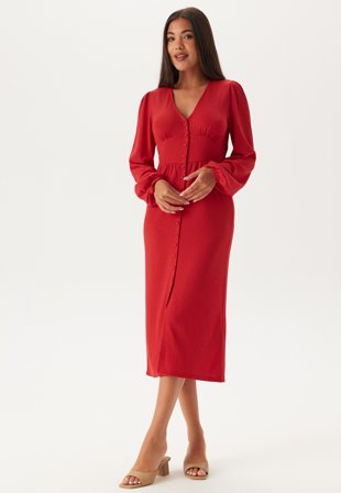 BUBBLEROOM Structure Button Midi Dress Klær