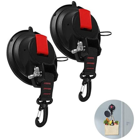 Sugekop med strop til fastgørelse, 2 stk. bil sugekop krog multifunktionelle anker sugekopper, til bil sidemarkise, båd, camping, telte,