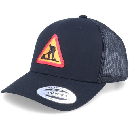 Iconic - Svart trucker Keps - Road Work Patch Black Trucker @ Hatstore