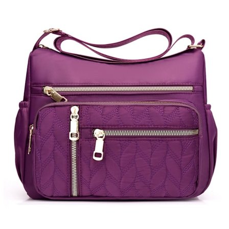 Dam Messenger Crossbody Väska Kvinnor Axelväska Semester Reseväska Handväskor Sling Pack Mörklila