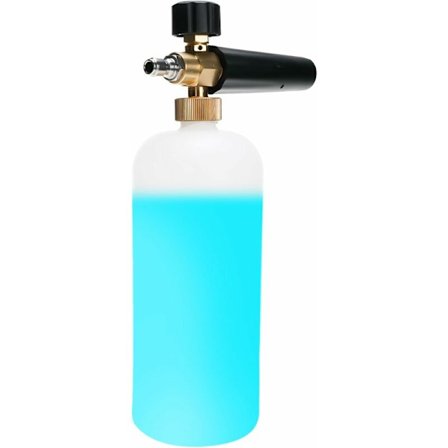 Vaahtotykki autoille, 1L vaahtosuutin painepesurille, messinkiset osat, säädettävä pitoisuus, säädettävä suihkualue