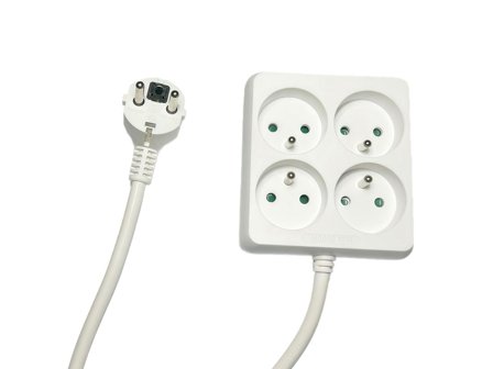 MicroConnect 4-way Power Strip Square