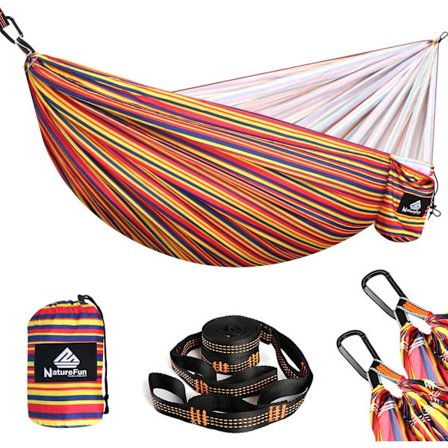 Ultralätt resecampinghängmatta med 300 kg lastkapacitet (275 x140 cm), andas, snabbtorkande hängmatta | 2 x Premium