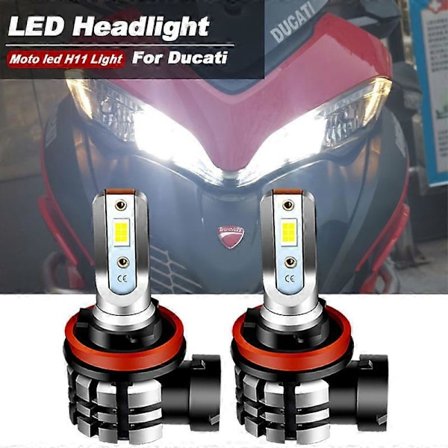 2 KPL Moottoripyörän H11 H8 LED-ajovalopolttimot 9600lm 6000k Canbus Ducati 848 EVO 1098 1198 Multistrada 1200 -malleihin