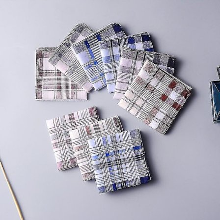 14 Stk. Herre Lommetørklæder, Bløde 100% Bomulds Lommeklude, Herre Lommetørklæder Gave Sæt Flerfarvet Ternede Lommetørklæder Fantastisk Fars Dags Gave