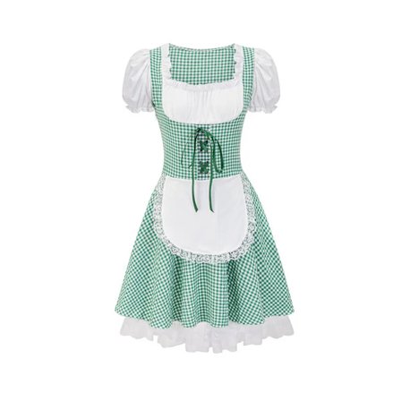 Mub- Bavaria Beer Festival Costume Maid Cosplay red Dress Carnival Party checkboard Fairy Dress for Girl maid dress 3