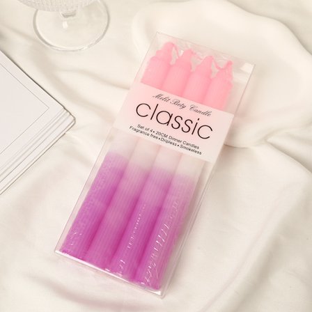 Färgade Ljus Set (4-pack) - Handgjorda färgade konformade ljus, hantverksmässigt tillverkade | Färgade ljus, presentset, dekorativa föremål