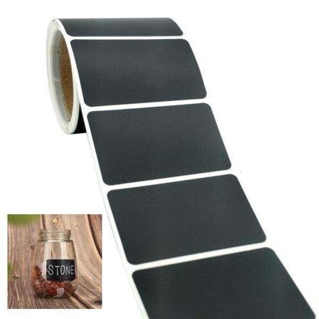 120-pack Svarta tavlan-etiketter Griffeletiketter Burkar + Penna