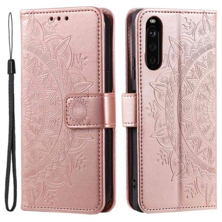SKALO Sony Xperia 10 V Mandala Flip Cover - Rosa guld Pink gold