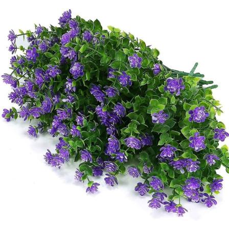 12 stk Kunstige Blomster UV-Bestandig Ingen Falming Buksbom Lilla Purple