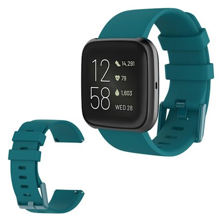 Fitbit Versa 2 / Versa Lite silikoninen kellonauha - Tummanvihreä / Koko: S