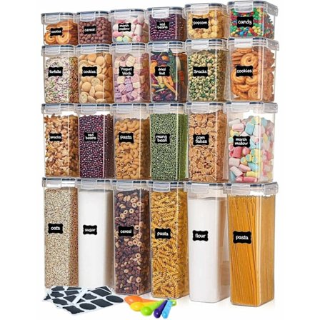 24-pack Lufttäta Matförvaringsbehållare med Lock - BPA-fria - XF5-4400
