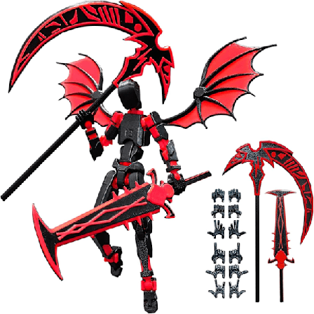 Koottu T13 Action Figure -setti, keräilijöille pöytäkoristeeksi, punainen