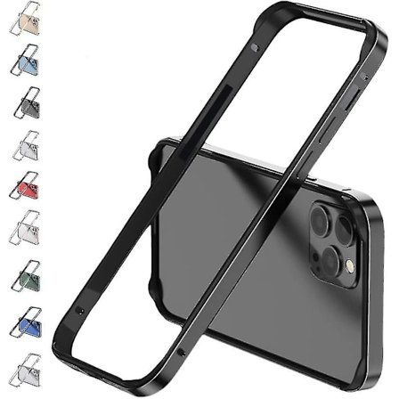 Ramme Metall Bumper Ramme Deksel Kompatibel 14 Pro Max/14 Pro/14 Med Hevede Kanter [DB]