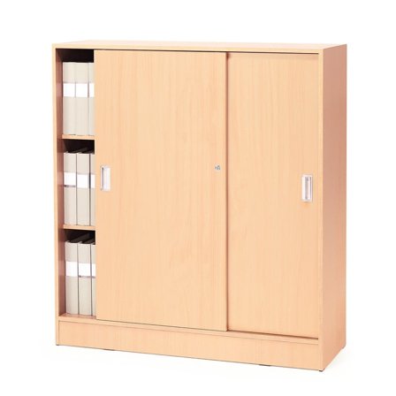 Skap med skyvedører, H1325 B1200 D415 mm, bøk