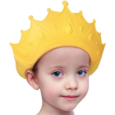 Badehette for baby - Justerbar silikonbadehette - beskytter ører og øyne