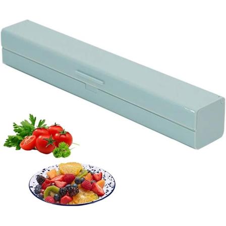 Emballasjedispenser & -kutter, Klamfilmdispenser, Matfilmdispenser, 5 x 5 x 32 cm PP Plastdispenser for Klamfilm, Aluminiumsfolie, Hjemmekjøkken Green