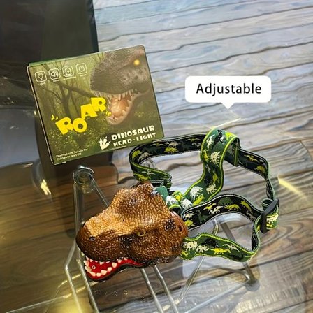 1 st Rylande Dinosaurie LED Pannlampa - USB Uppladdningsbar 90° Roterande Pannlampa med Realistisk Dinosauriedesign, Starkt Skimmer för Heminredning, 