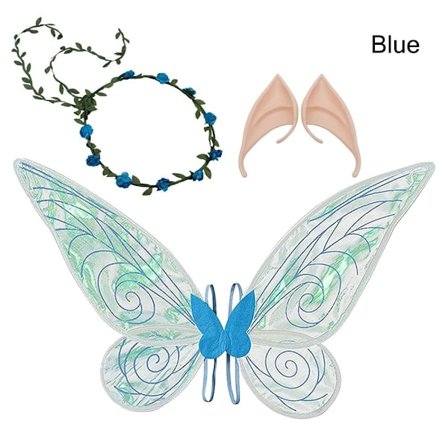 Halloween Fe Vinger Prinsesse Englevinger BLÅ