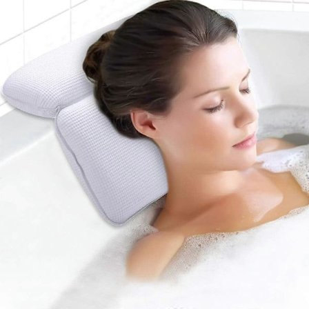 Ny produkt, Badkarskudde, nackkudde, badkar med sugproppar, kudde, badkar för spa och badrum vit