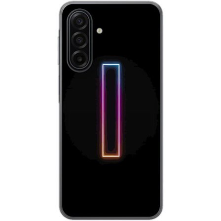 Kompatibelt Mobildeksel til Samsung Galaxy A17 5G Minimalistisk neonbokstav I i regnbuefarger mot mørk bakgrunn