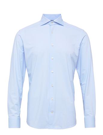 Men's Shirt: Business 4-Way Stretch Paita Bisnes Sininen Eton