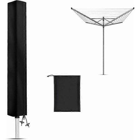 Udendørs tørreløsning, roterende tørrestativ med stor kapacitet og 12 liner, vandtæt og UV-bestandigt Oxford-stof, højdejusterbar for nem vask - XF27-