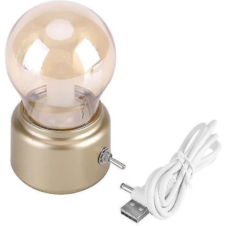 Retro LED Night Light USB Rechargeable Table Lamp Bedside Lamp for Bedroom, Hallway, Kitchen,(gold)